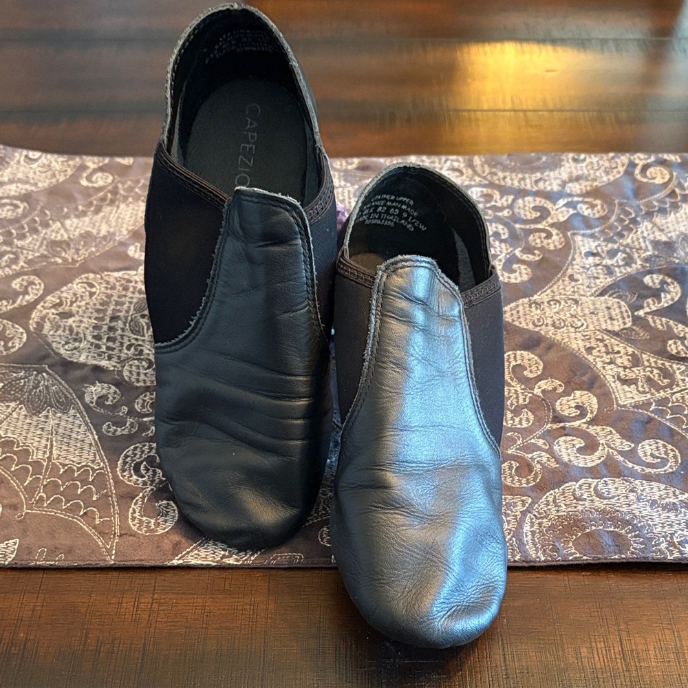 Capezio Black Leather Slip-On Shoes
